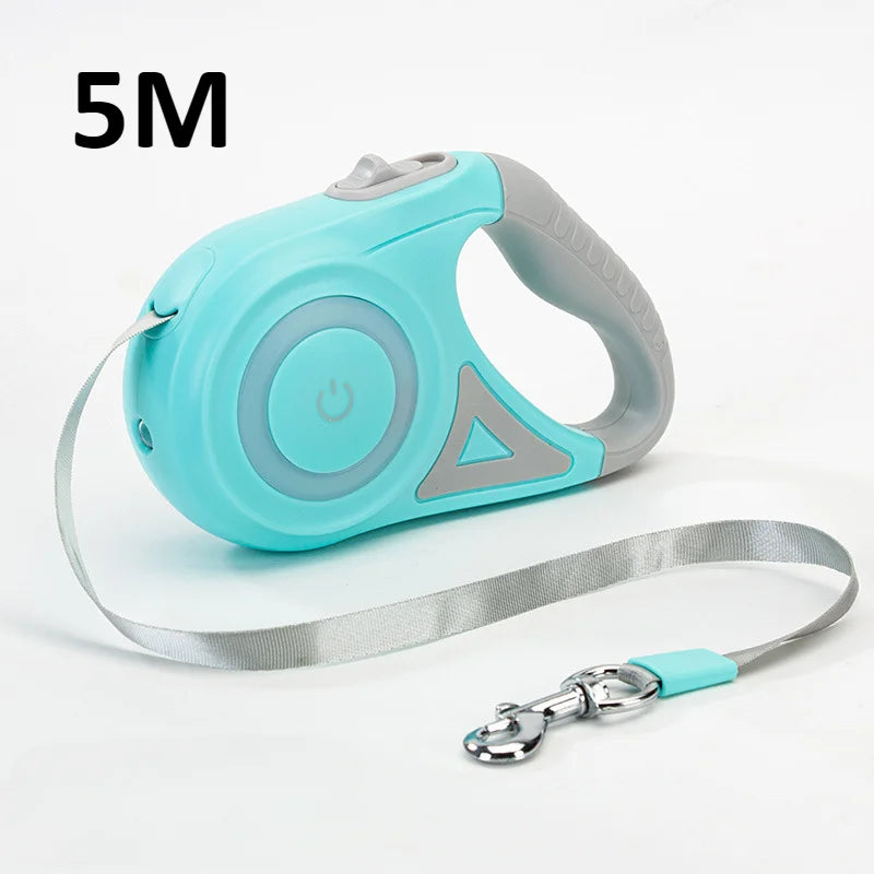 3/5M Automatic Retractable Dog Leash with LED
