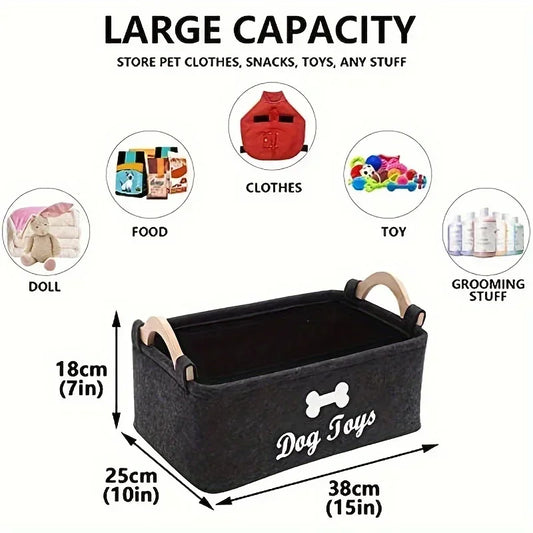 Felt pet toy box, dog toy box