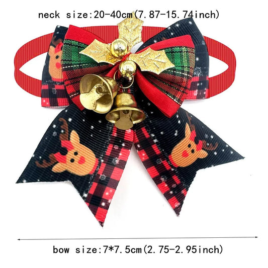 50pcs Christmas Dog Bowtie Snowman Christmas Tree