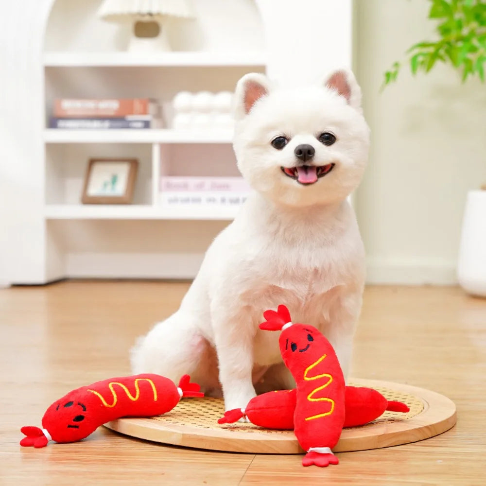 Dog Sound Plush Toy Hot Dog Chewing