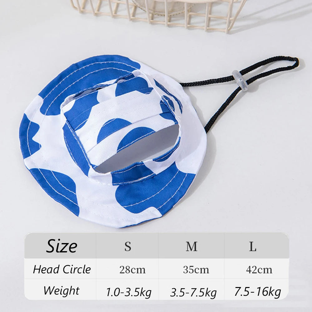 Cute Print Dog Hat Adjustable Pet Cap