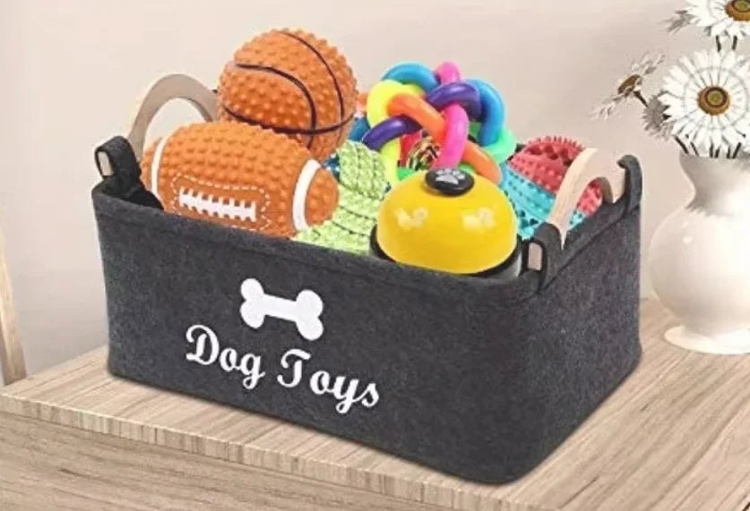 Felt pet toy box, dog toy box