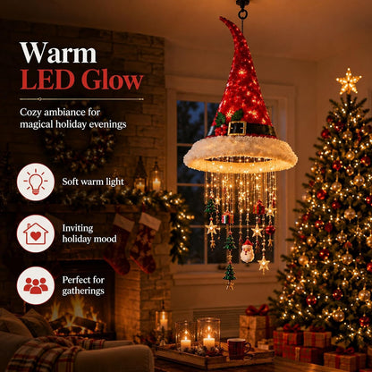 Lighted Santa Hat Hanging Chandelier