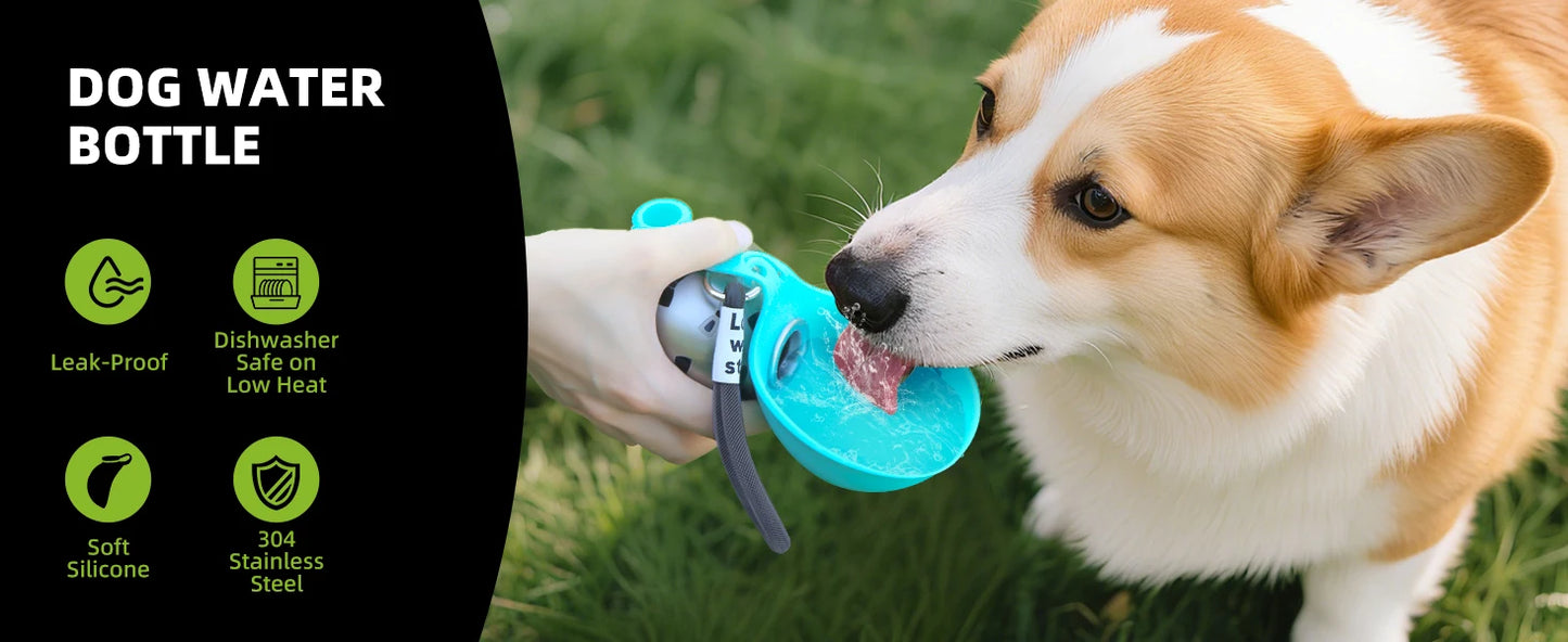 2‑in‑1 Portable Dog Water Bottle for Small Dogs
