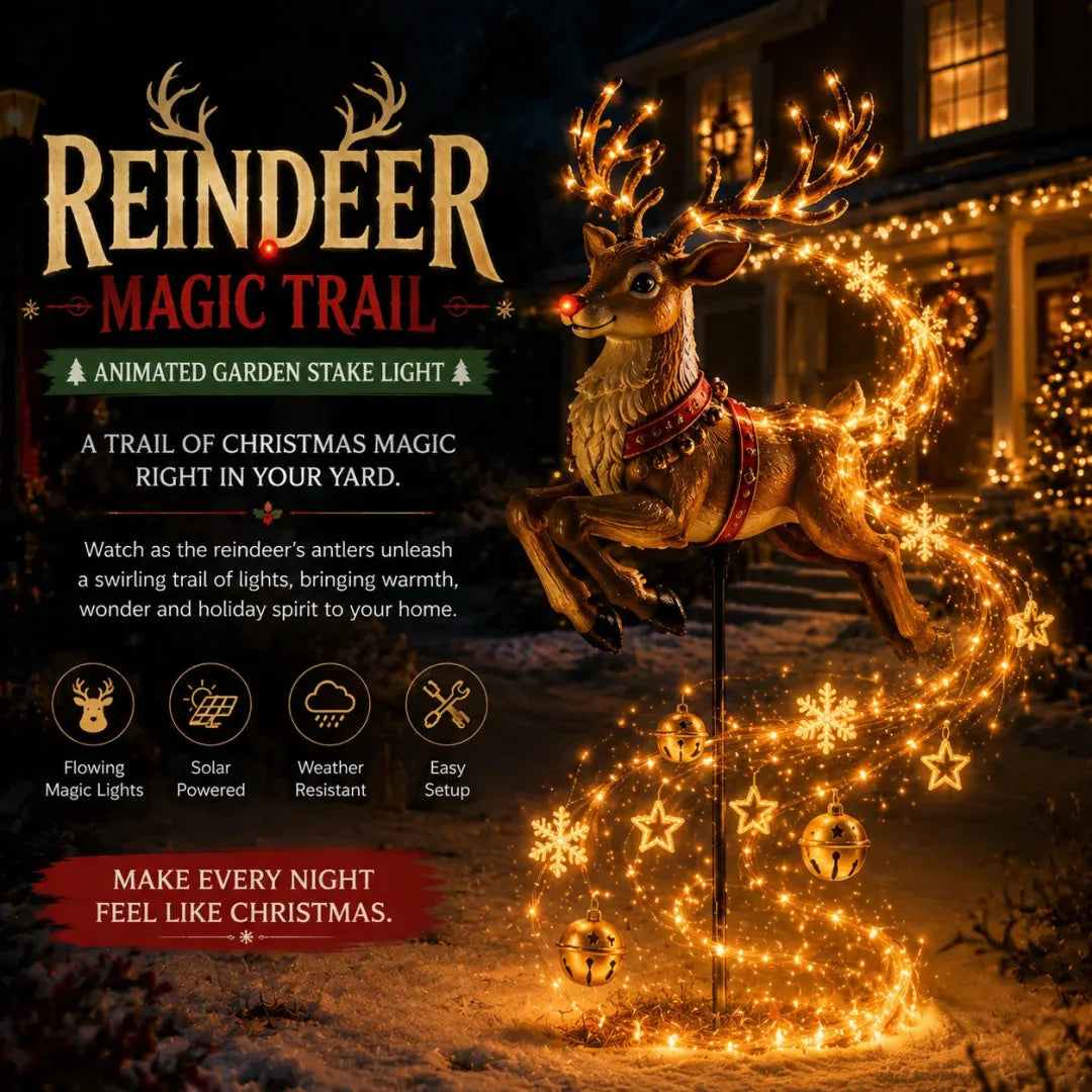 2026 New Santa’s Flying Sleigh Gift Cascade – Solar Christmas Garden Light