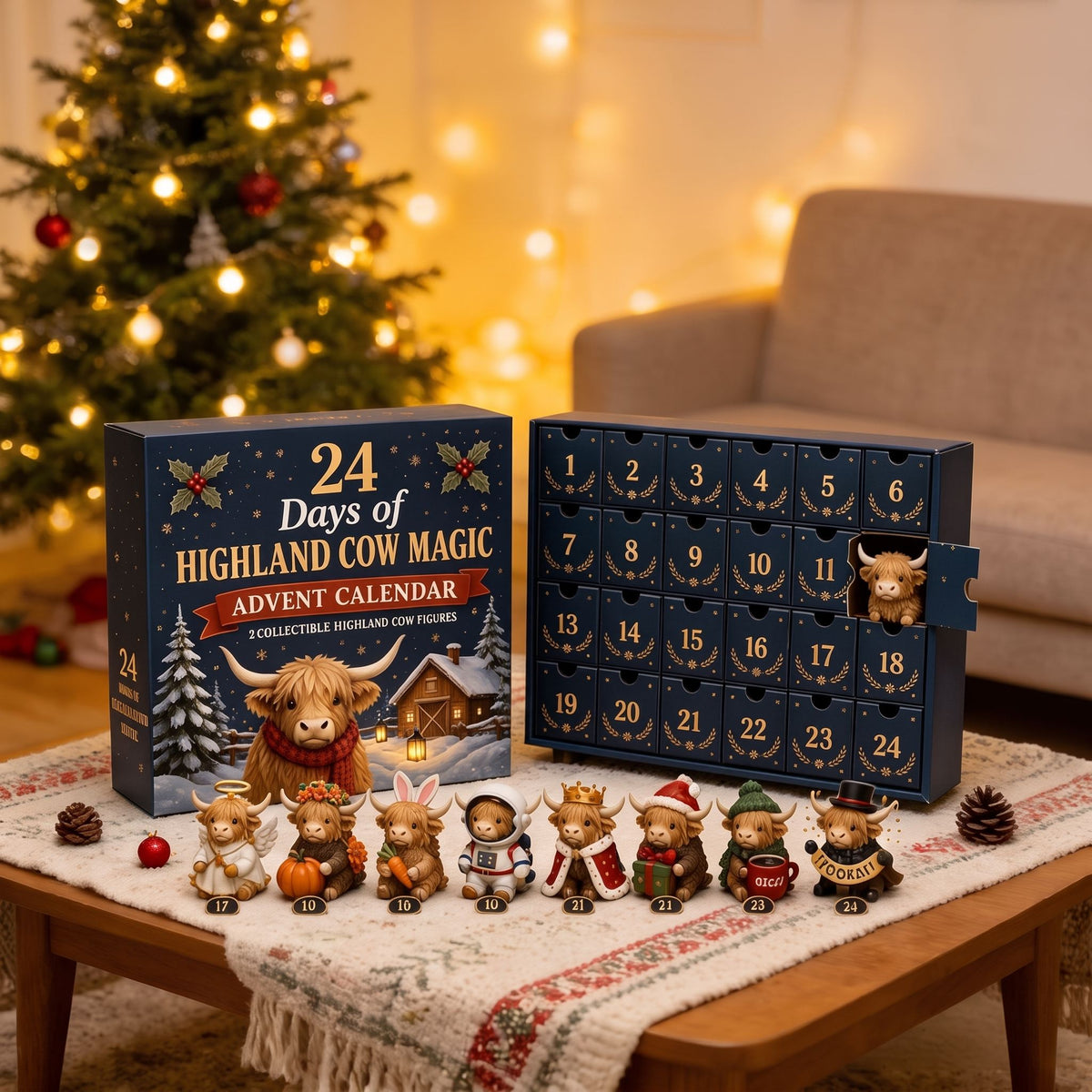 24 Days of Highland Cow Magic Advent Calendar