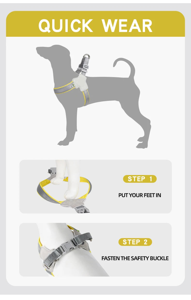 Reflective No‑Pull Vest Dog Harness