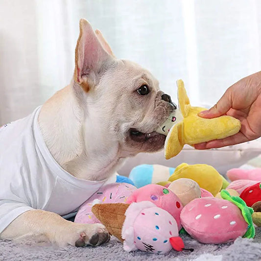 1PC Puppy Dog Plush Squeaky Toys