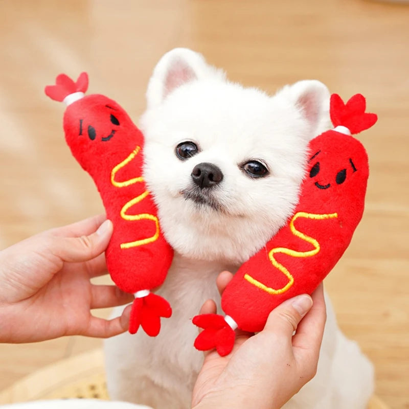 Dog Sound Plush Toy Hot Dog Chewing