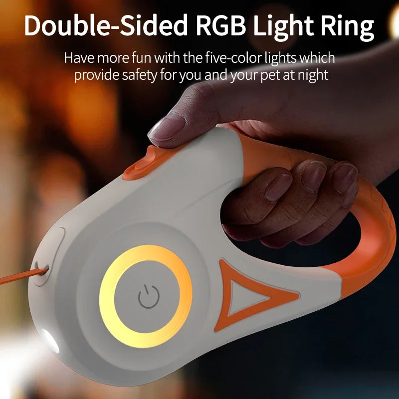 3/5M Automatic Retractable Dog Leash with LED