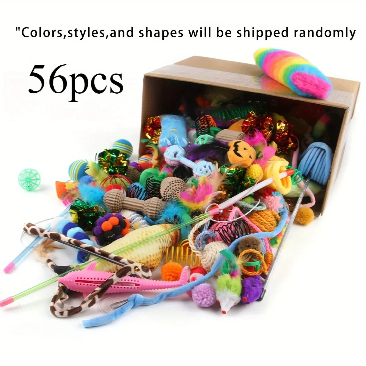 56pcs/28pcs/14pcs Cat Toys Mixed Pack