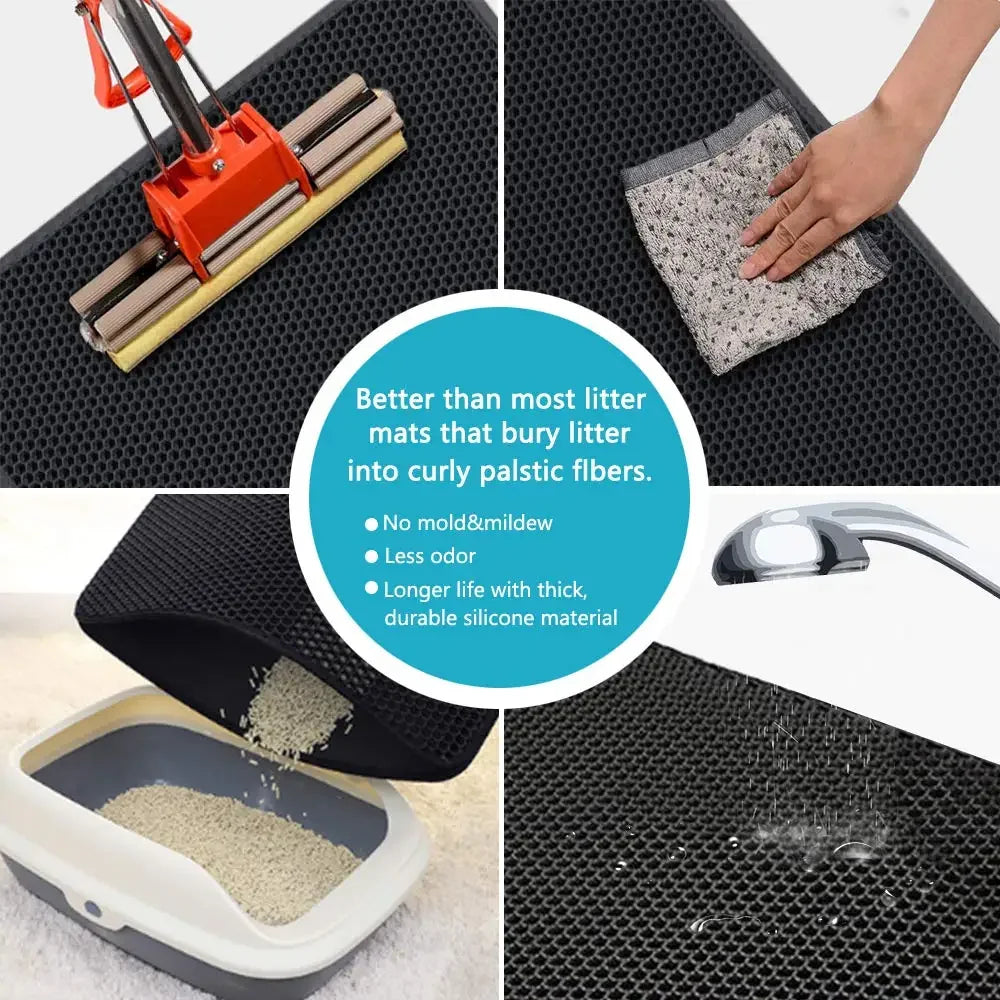 Cat Litter Mat With Gift Double Layer Waterproof Pet