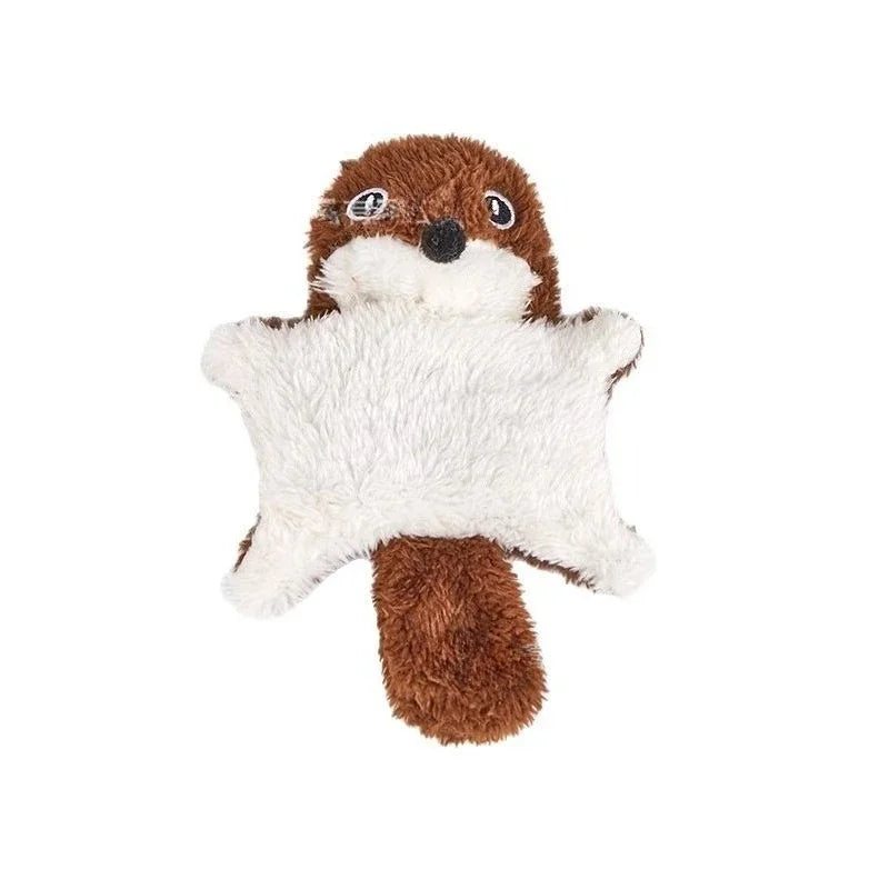 Durable Squeaky Plush Flying Squirrel Cat Toy
