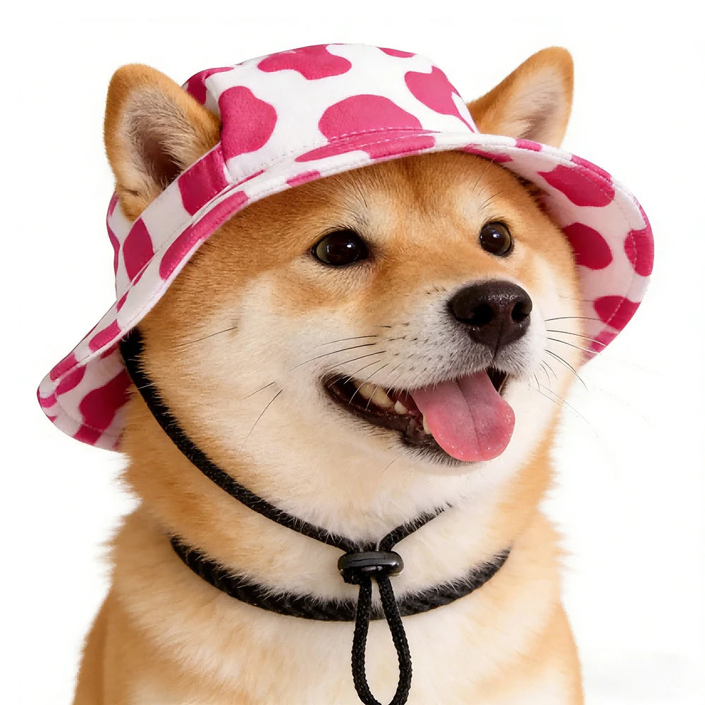 Cute Print Dog Hat Adjustable Pet Cap