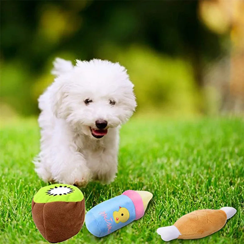 1PC Puppy Dog Plush Squeaky Toys