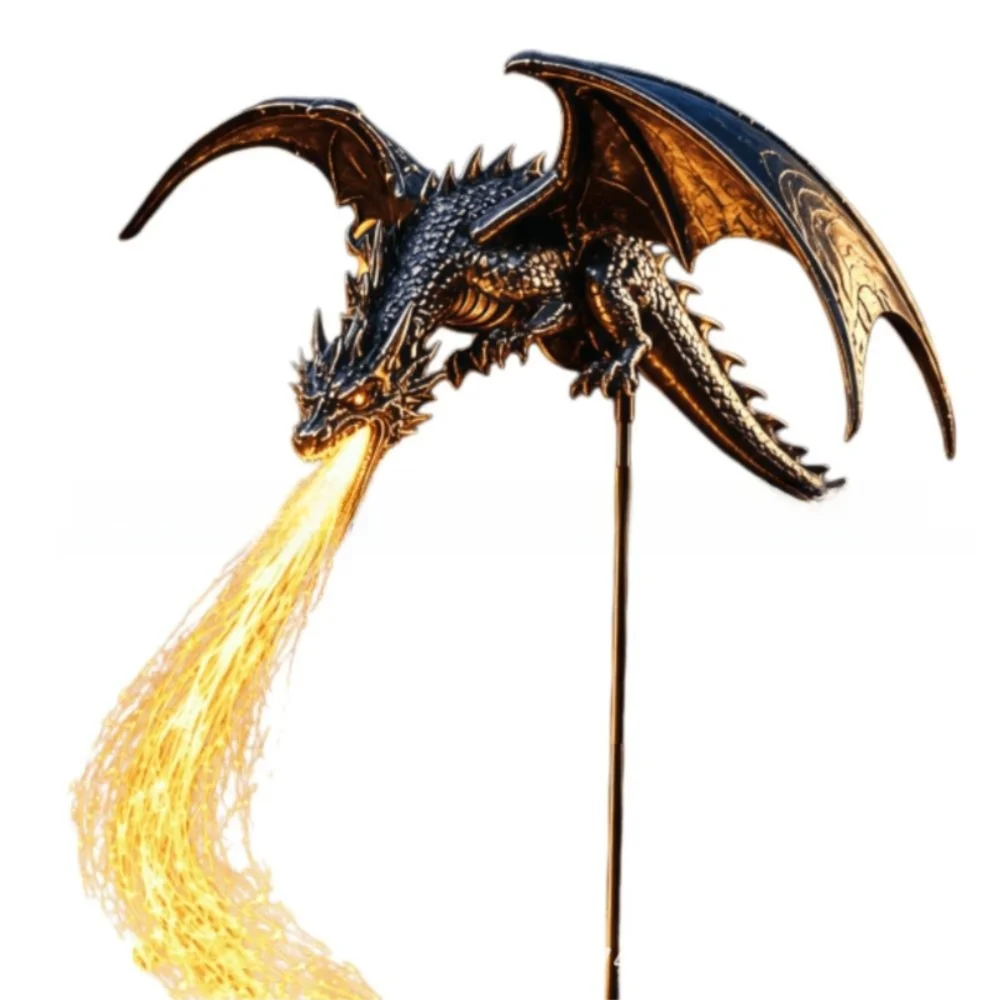 Solar Fire Garden Lamp Dragon Fire Design Waterproof
