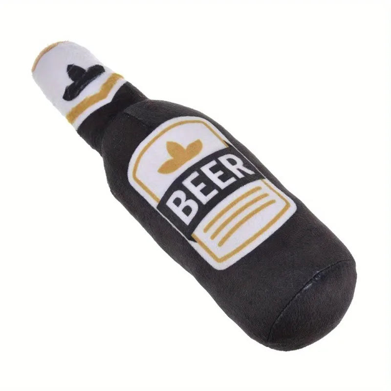 1Pc Realistic Beer Bottle Shaped Squeaky Dog Toy