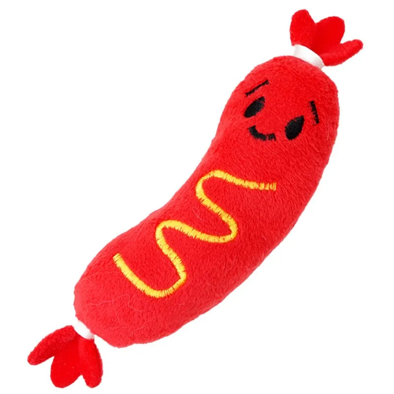 Dog Sound Plush Toy Hot Dog Chewing