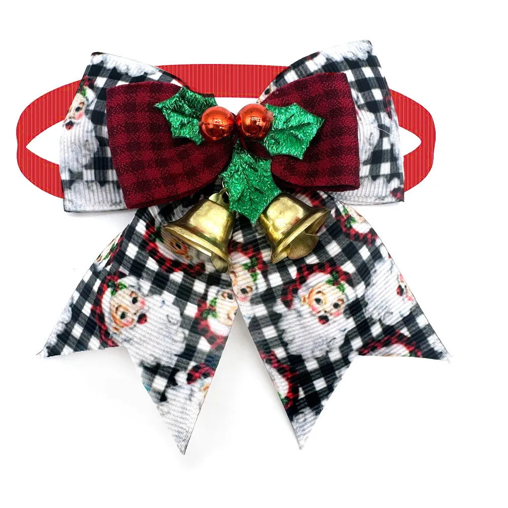 50pcs Christmas Dog Bowtie Snowman Christmas Tree