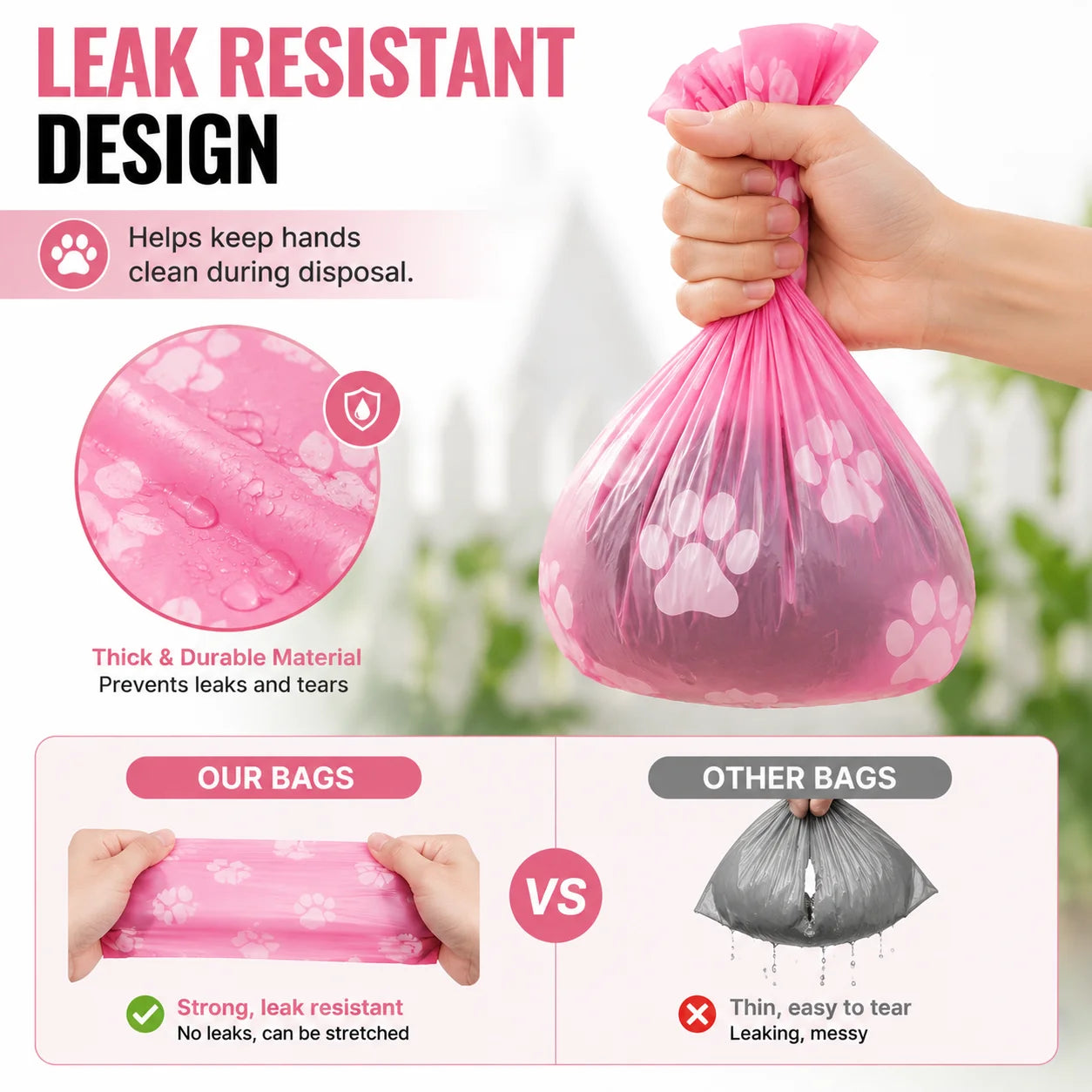 180PCS leakproof dog poop bags