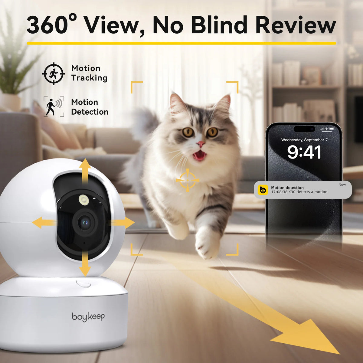 Boykeep 2K Pet Dog Camera with Phone App, 5G/2.4GHz WiFi