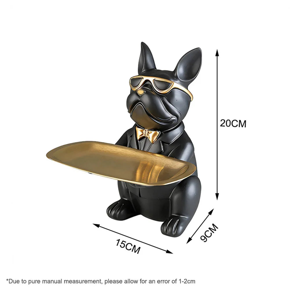 Creative Bulldog Tray Animal Statue