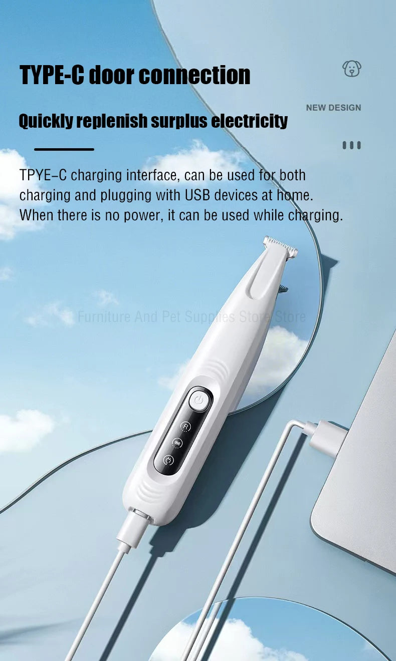 New Dog Paw Trimmer with LED Light Waterproof
