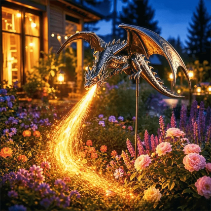Solar Fire Garden Lamp Dragon Fire Design Waterproof