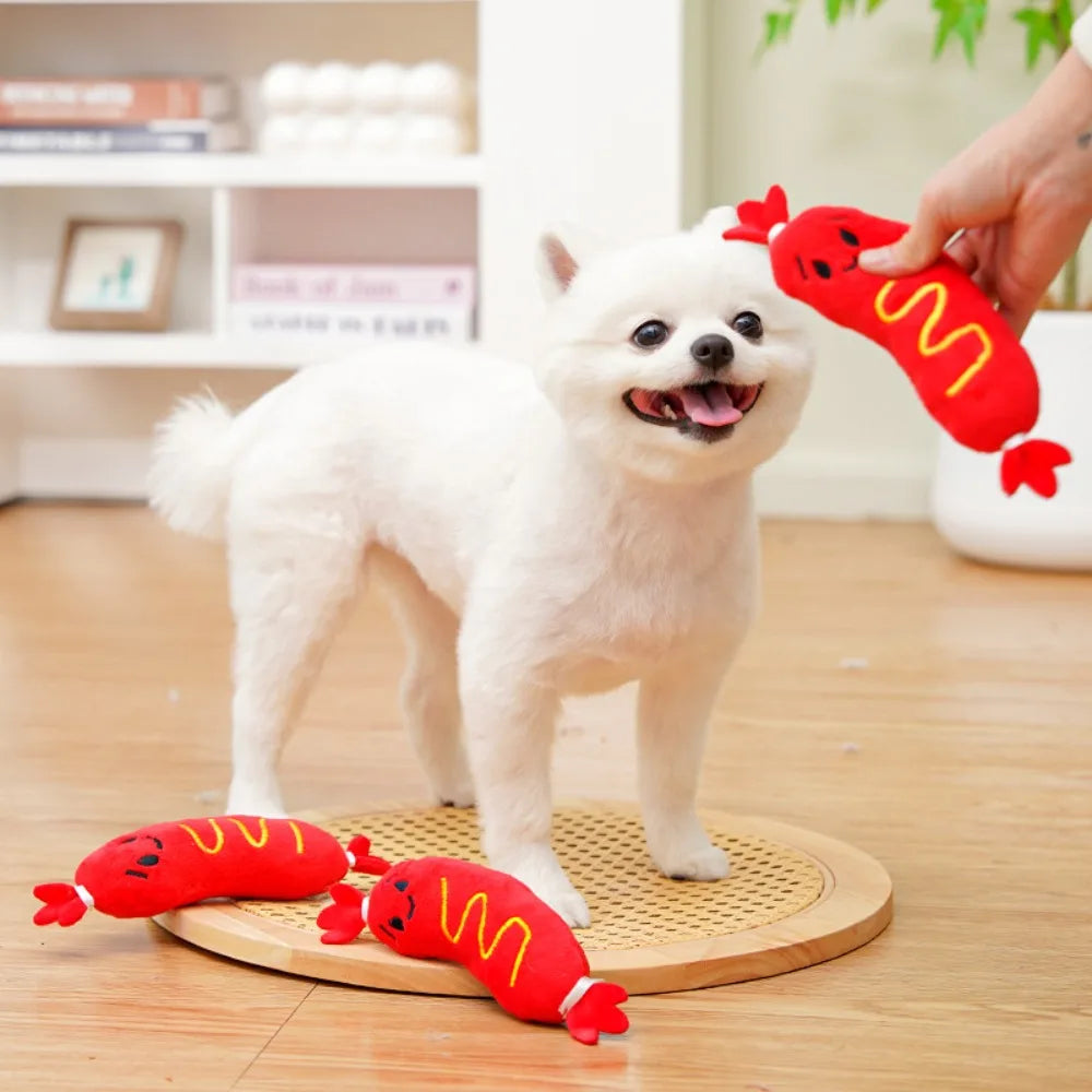 Dog Sound Plush Toy Hot Dog Chewing