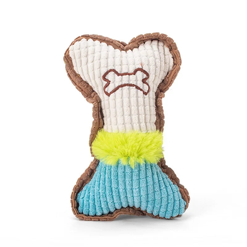 1PC Plush Dog Squeaky Toy Bone Chew Toy