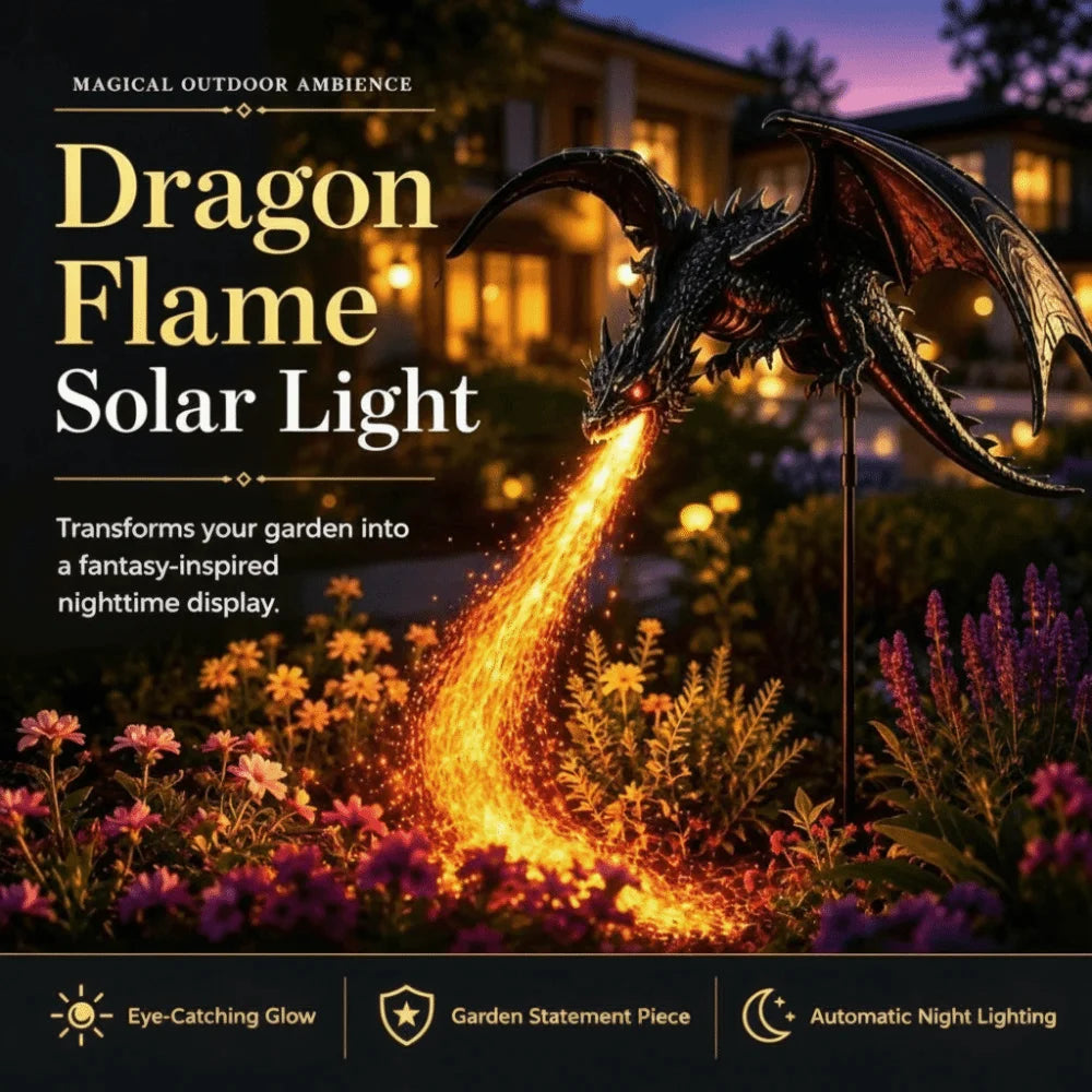 Solar Fire Garden Lamp Dragon Fire Design Waterproof