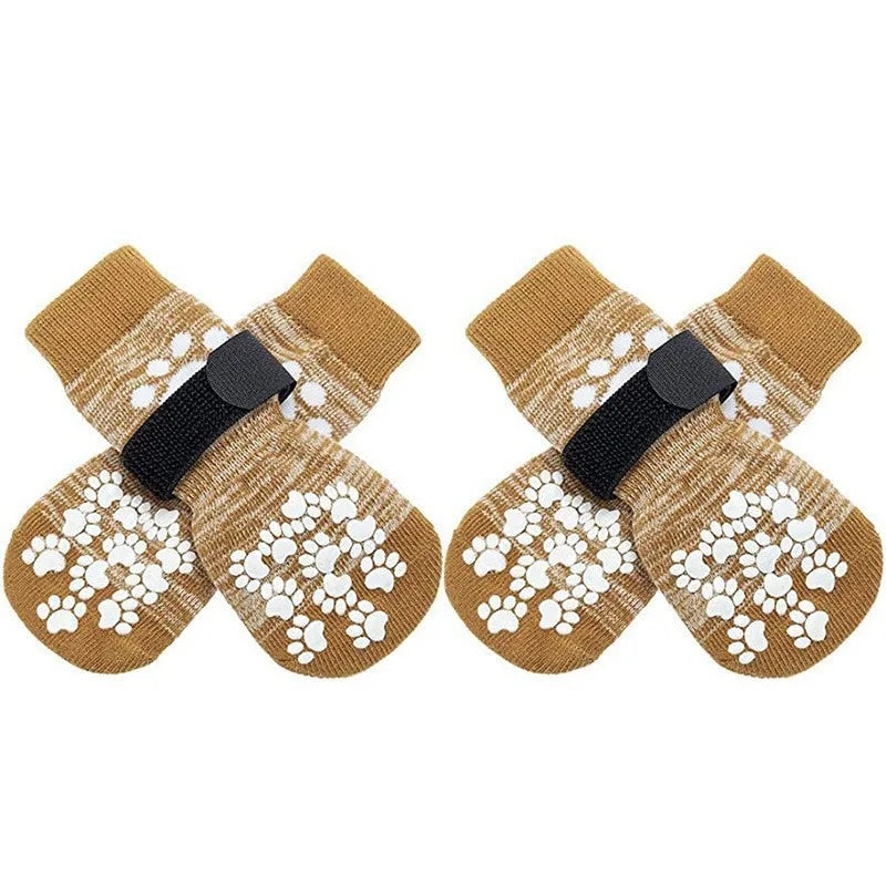 4Pcs/ set Anti Slip Dog Socks