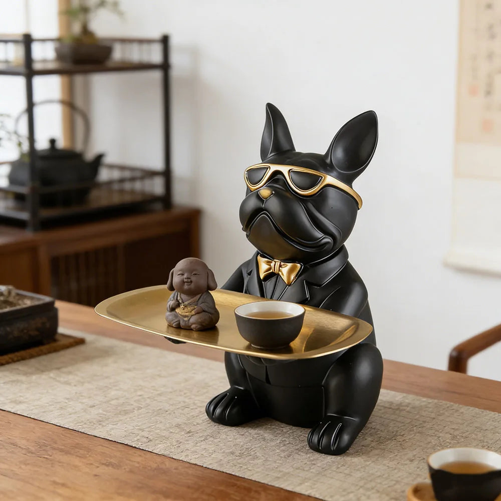 Creative Bulldog Tray Animal Statue