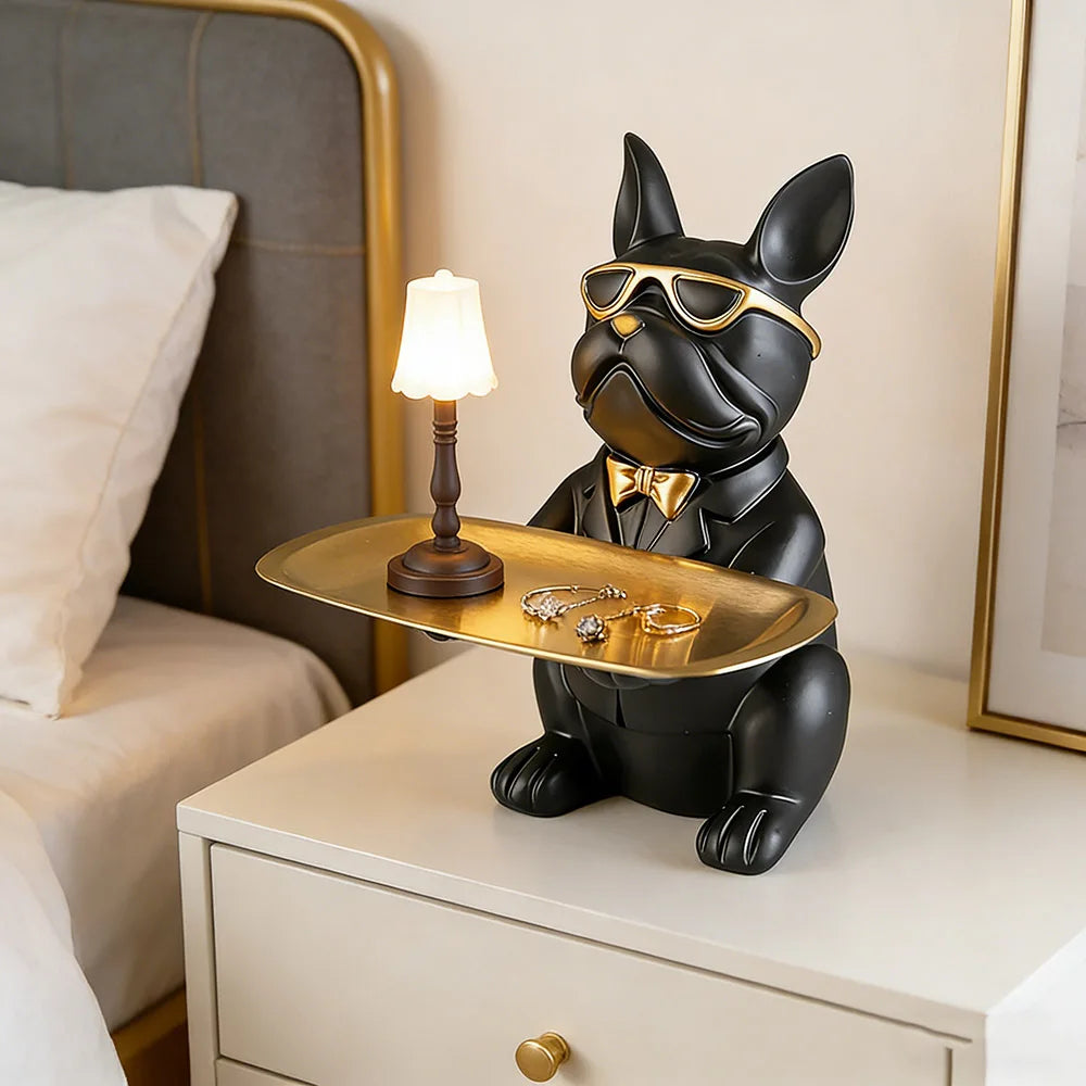 Creative Bulldog Tray Animal Statue