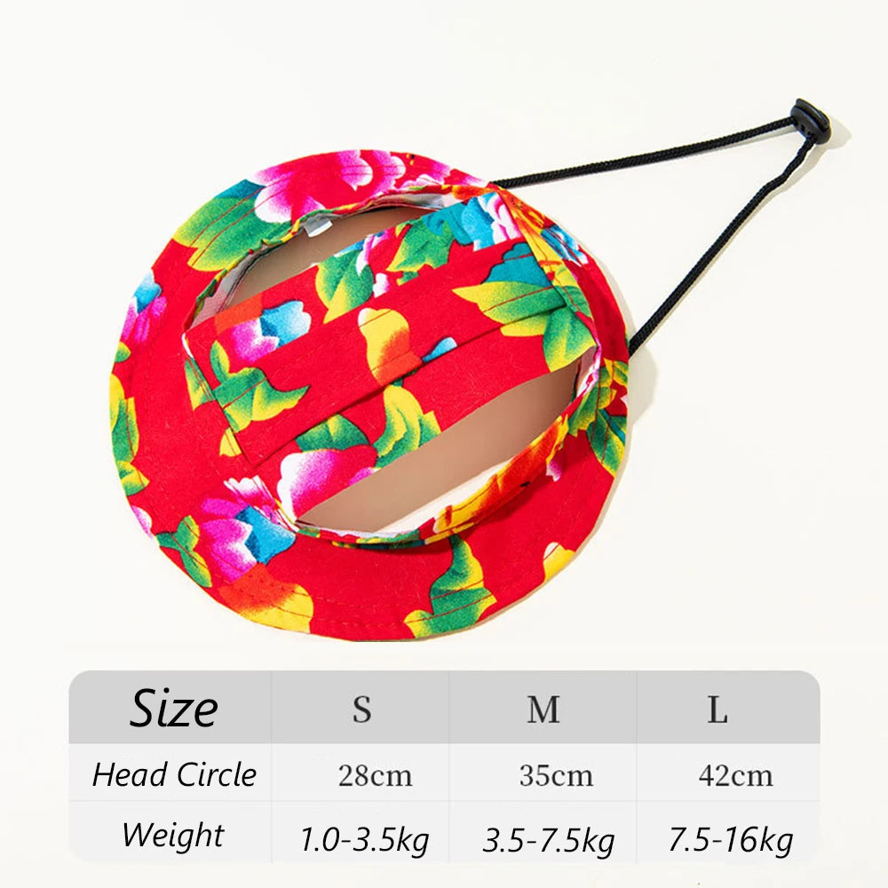 Cute Print Dog Hat Adjustable Pet Cap