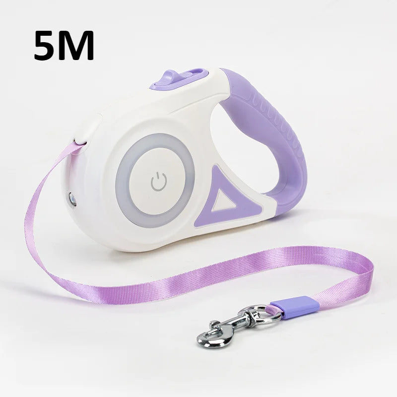 3/5M Automatic Retractable Dog Leash with LED