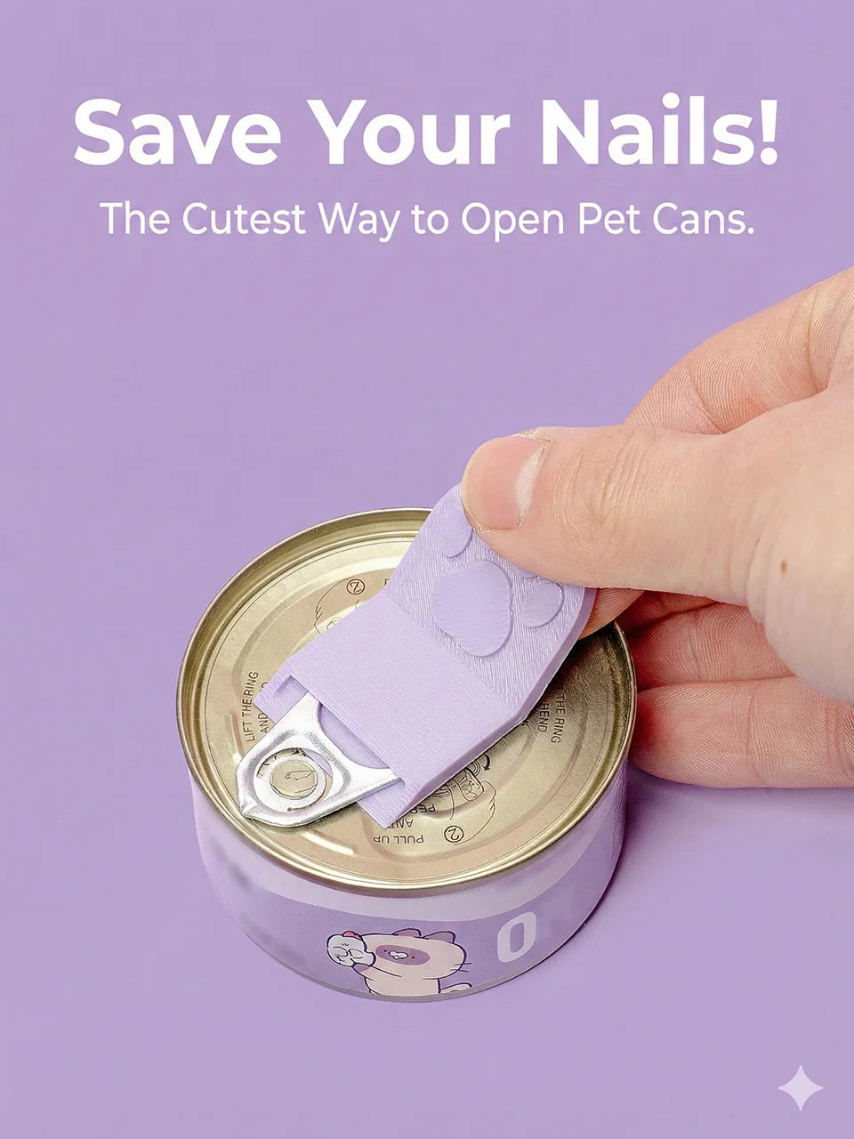 Cute Cat Paw Pet Food Can Opener Easy Ring