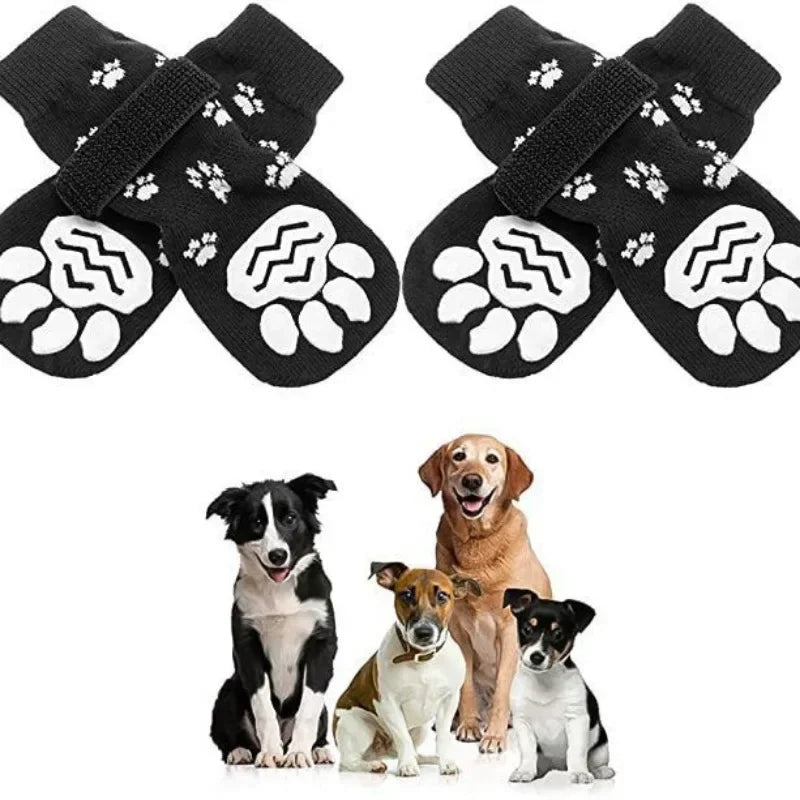 4Pcs/ set Anti Slip Dog Socks