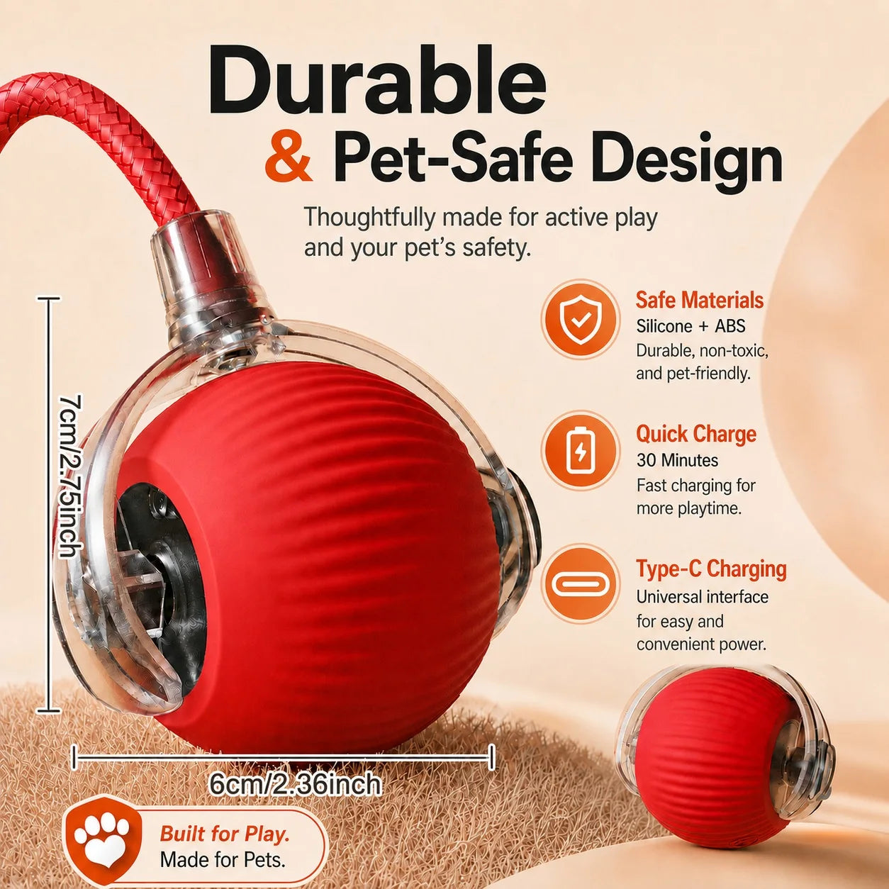 Automatic Rolling Dog Ball Rechargeable