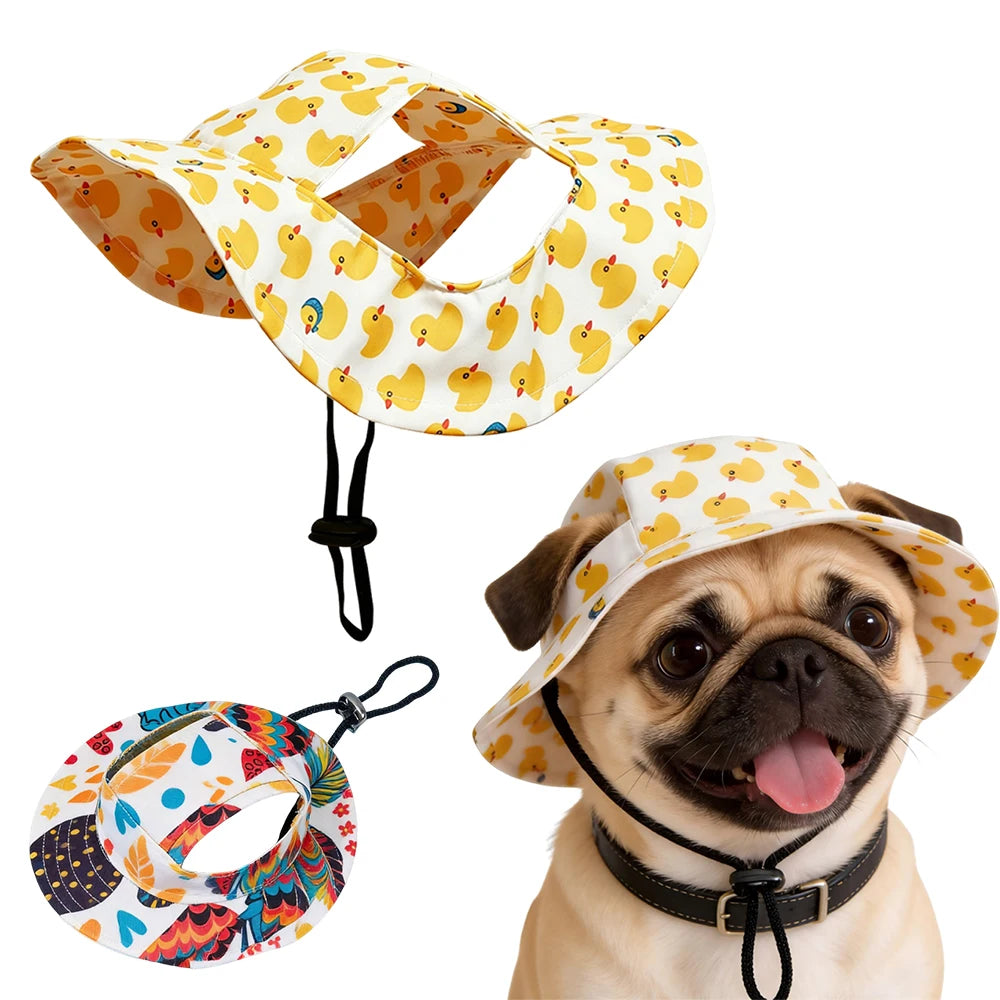 Cute Print Dog Hat Adjustable Pet Cap
