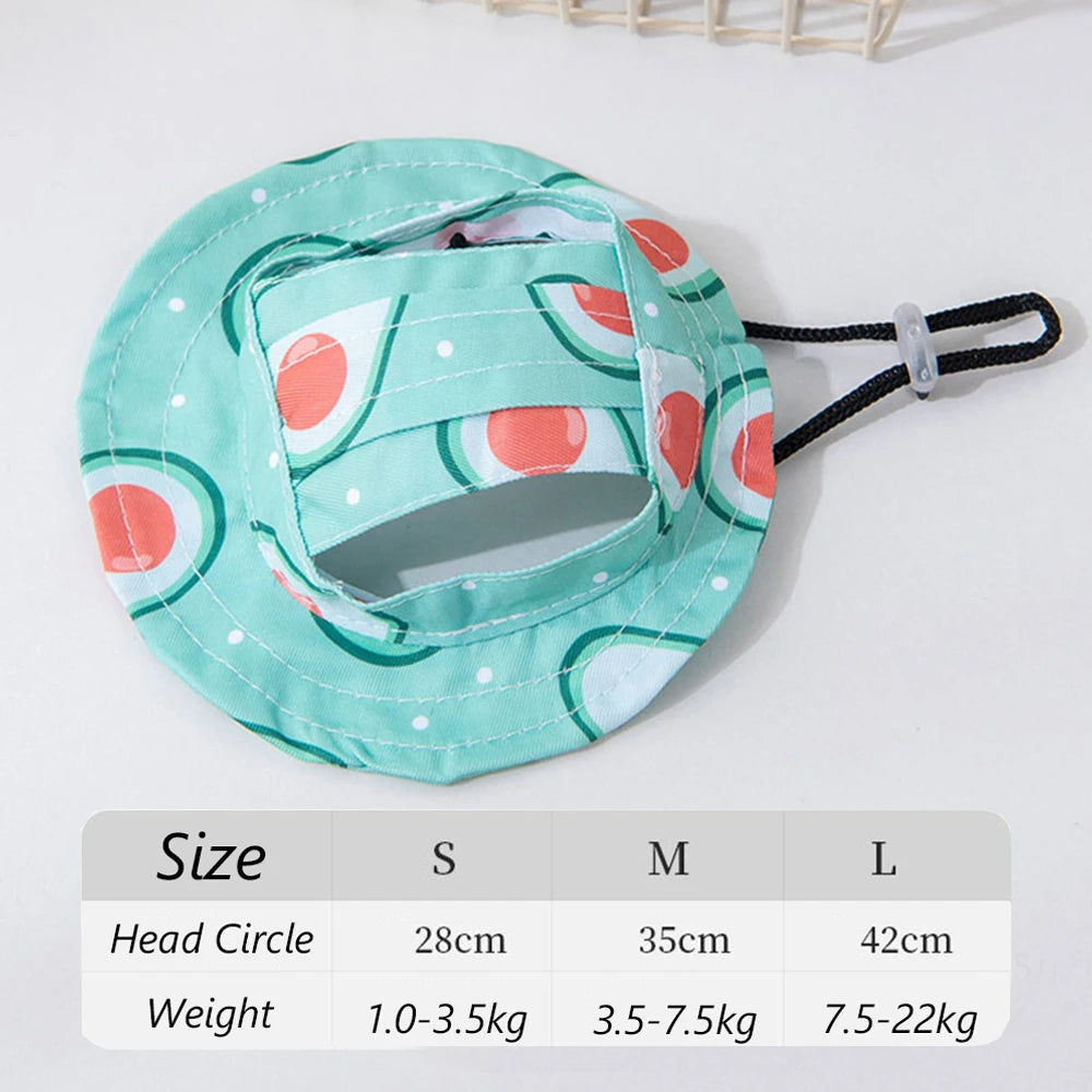 Cute Print Dog Hat Adjustable Pet Cap