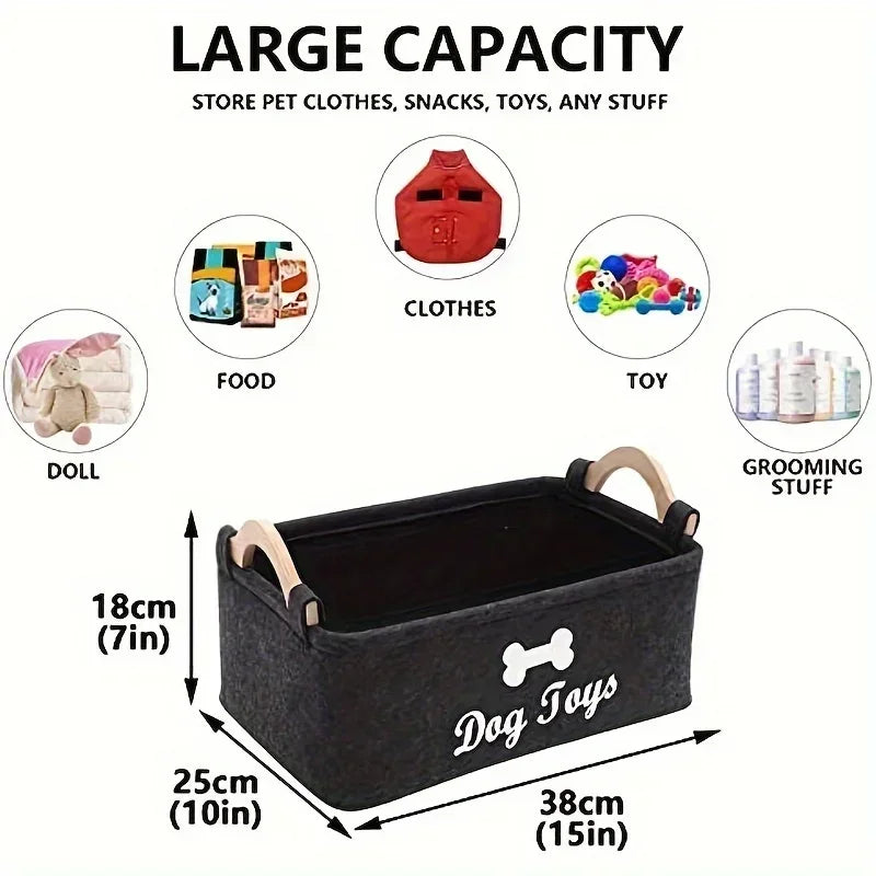 Felt pet toy box, dog toy box
