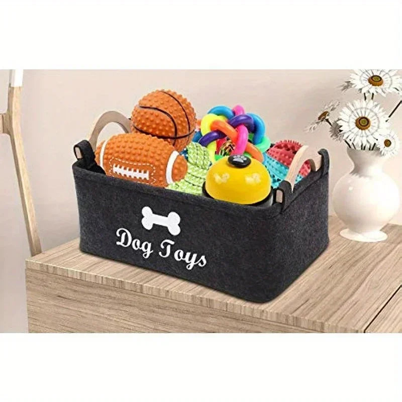 Felt pet toy box, dog toy box