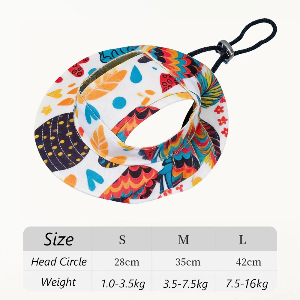 Cute Print Dog Hat Adjustable Pet Cap