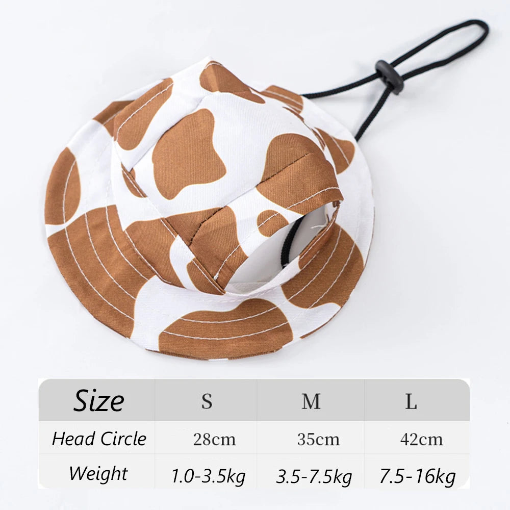 Cute Print Dog Hat Adjustable Pet Cap