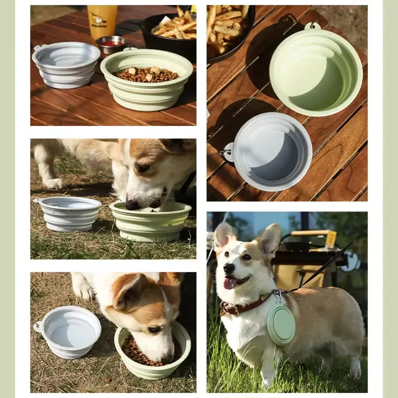 Foldable Silicone Dog Bowl Pet Outdoor Travel
