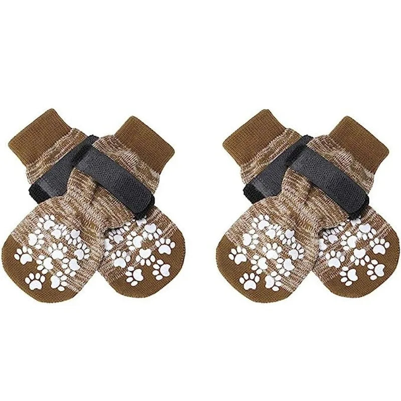 4Pcs/ set Anti Slip Dog Socks