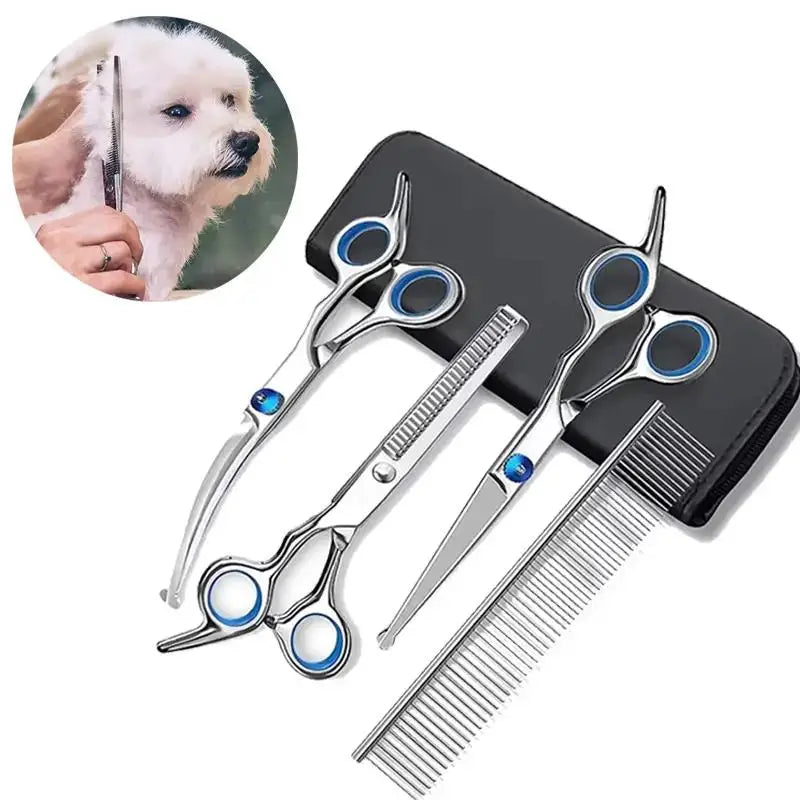 4pcs Pet Safe Scissors - Ambidextrous Stainless Steel Dog