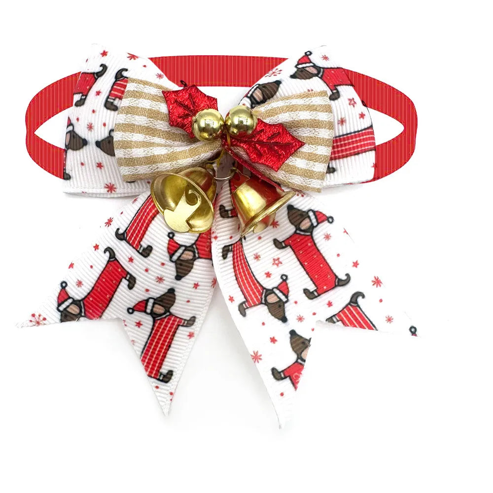 50pcs Christmas Dog Bowtie Snowman Christmas Tree