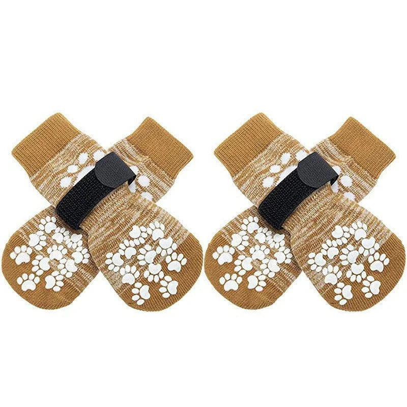 4Pcs/ set Anti Slip Dog Socks